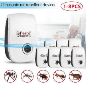 1-8 paquet d'ultrasons enfichable r&eacute;pulsif antiparasitaire dissuader les souris souris rat insectifuge-1 paquet - Neuf
