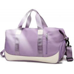 RFCBC-Sac de Sport Femme Homme,Sac de Voyage avec Compartiment Chaussure et Poche Humide,Impermeable Grande Capacité 40L Gym Duffel Bag,Oxford Sac Weekend pour Fitness Camping Piscine, Violet - Neuf