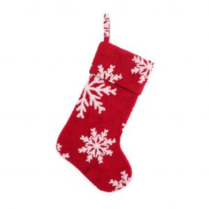 Jupe de sapin de No&euml;l ronde rouge / Chaussettes de No&euml;l flocons de neige / Sac &agrave; bonbons / D&eacute;coration de No&euml;l pour les f&ecirc;tes de fin d'ann&eacute;e en famille &agrave; la campagne - Neuf