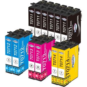 ERYI-T0715 Multipack Cartouche Pour Epson T0711 T0712 T0713 T0714 To715 Pour Epson Stylus Sx218 Sx400 Sx205 Sx105 Dx8450 Sx115 Sx110 Sx510W Sx415 Sx515W Sx215 Dx5050 Dx7450 Dx4400 Sx200 Sx210 - Neuf