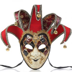 Masque de carnaval pour Halloween, mascarade de Venise, masque de cosplay de Noël rouge - Neuf