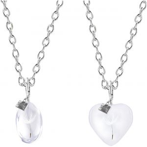 Kal-Collier De Pissenlit, Pendentif Fleur De Mode Pour Femme, Collier De Fleur De Naissance, Cadeau De Pissenlit, Chaîne À Pendentif Gravée Personnalisée, Verre - Neuf