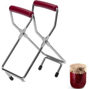 SPWB-Pince à Bocal de conservation, pour Bocaux jusqu'à 18 cm de diamètre, Acier/plastique chromé, Argenté/rouge, 10532270 - Neuf