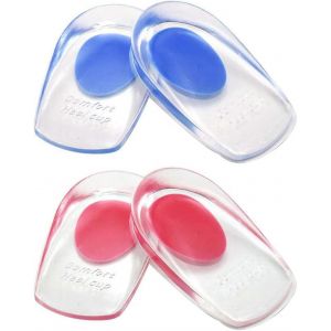 2 Paires De Gel Talon Coussins En Silicone Talon Casquettes Pour La Fasciite Plantaire Et Talon &Eacute;perons, Gel Transparent Talon Coupes Pour Hommes - Neuf