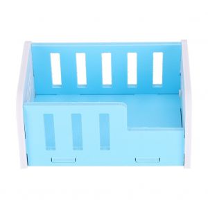 Hjlian Lit En Bois Pour Hamster, Plateforme Pour Rat, Accessoires Pour Cage En Bois Pour Hamster, Chinchilla, Petit Animal De Compagnie, Bleu - Neuf