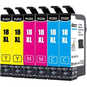 18XL (Pack de 6) Cartouches d'encre Compatibles pour Epson 18 XL, pour Expression Home XP-215 XP-205 XP-225 XP-322 XP-305 XP-325 XP-422 XP-405 XP-415 - Neuf