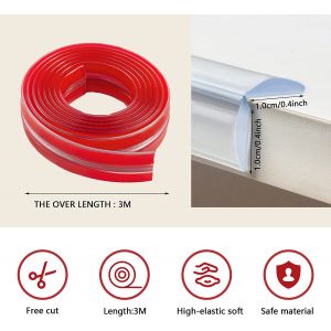 Sécurité De Bébé Coins Et Les Bords, 3m (10 X 10 Cm), Pré-Collés En Silicone Souple Protecteurs De Coin Pour La Sécurité Des Enfants, Barrière De Lit Gardes, Coin Bébé Gardes - Neuf