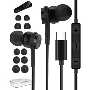 KALANKA-Ecouteur USB C pour Samsung Galaxy S25 S24 Plus S23 S22 FE Ultra A56 A55 A54 A34 5g iPhone 17 16 15 Pro Max, Intra &Eacute;couteurs Filaire USBC Casque Audio Type C avec Micro pour Huawei iPad Xiaom - Neuf