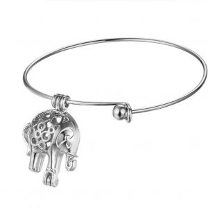 Bracelet Femme Pendentif Aromatherapie Lave Forme Fee Etui Diffuseur D'huiles Essentielles Argent - Neuf