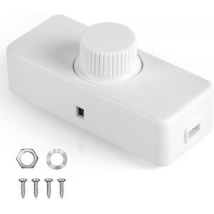 CHECARZHN--NO1-Variateur D'Intensité Led Pour Lampes Led, Blanc Variateur D'Intensité, Puissance Réglable 3-100 W, Ac 220-240 V/50 Hz, Variateur D'Intensité Led Interrupteur Rotatif, Pour Salon Chamb - Neuf
