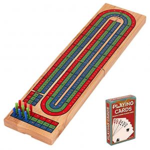 1 jeu de table de jeu de cribbage en bois massif, plateau de jeu de société de fête, plateau de cartes de cribbage - Neuf