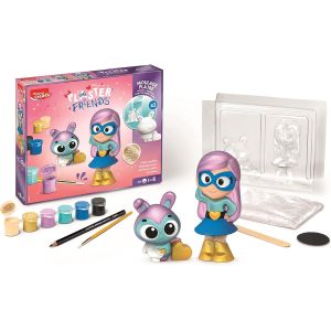 SANSH-Creativ - Plaster Friends Super Héroine - Kit Complet de Création de 2 Figurines en Plâtre - Facile à Réaliser - Activité Manuelle et Artistique Dès 5 Ans, Multicouleurs - Neuf
