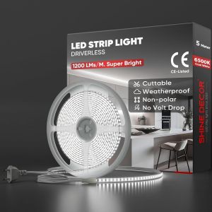 5M Bande Lumineuse Led, 220V Autocollante Silicone Bande Led &Eacute;tanche Ip65, Smd 2835 120 Leds/M Ultra Haute Luminosit&eacute; Pour D&eacute;coration Maison Cuisine Jardin Eclairage Led (Blanc Froid) - Neuf