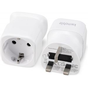 ERYI-Adaptateur Voyage - Lot 2X Adaptateur Prise Schuko Eu Type C Et F Vers Prise Uk Type G - Adaptateur France Vers Uk Prise Francaise Vers Anglaise Irlande Canada Singapour - Neuf