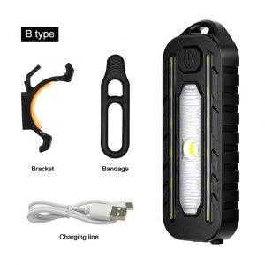 Ore-Lampe De Poche Led Rouge Bleue Avec Clip,Rechargeable Par Usb,Torche D'avertissement De Sécurité,Lanterne D'avertissement Pour Vélo,Nouvelle Collection-B Type- - Neuf