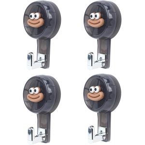 Eryi-Lot De 4 Crochets À Ventouses Accroche Serviette Sans Percage Crochet Ventouse Puissant Plastique Crochet Ventouse Salle De Bain Pour Carrelages Cuisines Et Surfaces Iisses 5kg (Gris) - Neuf
