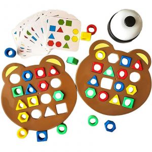 Jeu de correspondance de formes, jouet &eacute;ducatif sensoriel de couleur, puzzles pour enfants, tableau de correspondance rapide de formes g&eacute;om&eacute;triques, puzzles de couleurs et de formes, jeux d'apprentissage, jouet fo-Blanc - Neuf