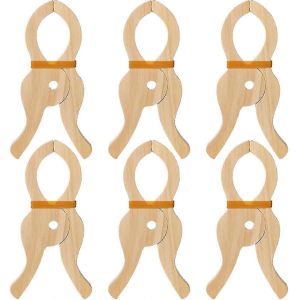 6 Pcs Clip De Jeu En Bois Fait À La Main Géant Clip Jouets Clips En Bois Pour Rideaux,Armoires,Balcon,Bois - Neuf