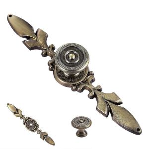 Bronze Antique Armoire Tire pour les Tiroirs de 3 Pouces de centre &agrave; Centre de la Poign&eacute;e de la Quincaillerie D&eacute;corative de Style Vintage - Neuf