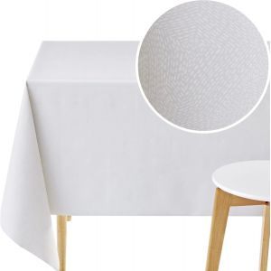 Sjzg-Toile Cir&eacute;e Rectangulaire 200x140cm, Nappe Plastique En Pvc Essuyable, Facile &Agrave; Nettoyer, Imperm&eacute;able De Cuisine En Vinyle Nappe, Toile Ciree Avec Motif De Lignes Blanches Sur Fond Gris - Neuf