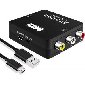 Adaptateur Rca Vers Hdmi Av Vers Hdmi - 1080p - Mini Rca Composite Cvbs - Avec Pal/Ntsc, Convertisseur Hdmi Vers Av & Rca Pour Tv/Pc/Stb/Xbox Vhs/Vcr/Dvd/Ps3/Ps2/Ps1 - Neuf