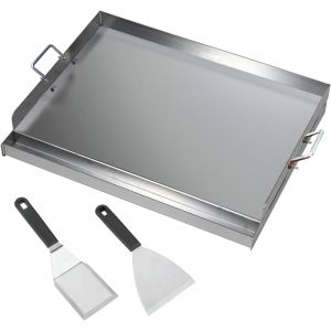 LETNERNY-Plaque De Cuisson En Acier Inoxydable - 54 X 41 X 8 Cm - Plancha Universelle Pour Barbecue À Gaz Weber Et Barbecue Au Charbon De Bois - Plaque De Cuisson Avec Spatule Et Grattoir - Neuf