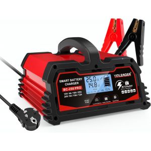 Chargeur De Batterie Intelligent 25a 12v/24v 12a/10a/5a, Chargeur De Voiture Lcd, Mainteneur De Batterie Pour Agm, 12v Lifepo4 - Neuf
