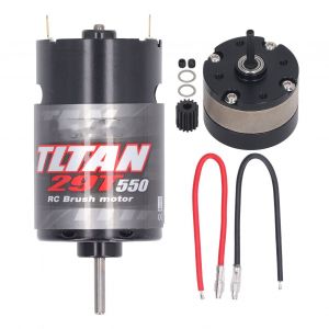 Moteur à balais RC avec boîte de vitesses de réduction 1/3, moteur à balais universel 550 pour voiture électrique, camion, bateau 29T - Neuf