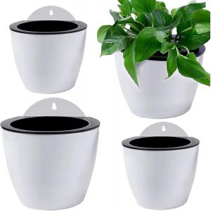 TEPPE-4 Pcs Automatique Absorption Suspendus Pots de Plantes, Plastique Pots de Fleurs Suspendus pour Balcon Clôture Ornements de Jardin de Bureau à Domicile¿2 Tailles¿ - Neuf
