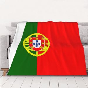 Couverture En Flanelle Extra Douce Avec Drapeau Du Portugal, Super Douce, Chaude Et L&eacute;g&egrave;re Pour Les Voyages Et Le Camping - Neuf