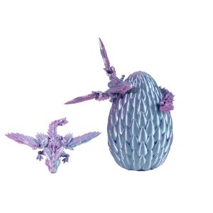 ?uf en &eacute;cailles de dragon imprim&eacute; en 3D avec figurine de dragon en cristal pour la d&eacute;coration de la maison et du jardin - Neuf