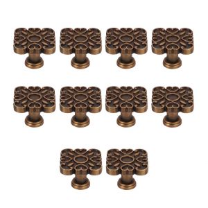 10 boutons de tiroir vintage en laiton pour armoires et meubles - Neuf