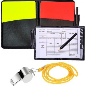 Acdsgd-Jeu De Cartes Ensembles De Cartes D'arbitre De Football, Cartes Rouges Et Jaunes D'arbitre D'avertissement Avec Des Feuilles De Pointage De Portefeuille, Accessoires De Crayon - Neuf