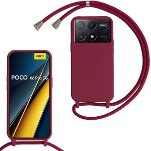 Kal-Coquepourxiaomipocox6pro5g/Redmik70eaveccordondecollier,Coqueaveccordonétuisiliconetpuhousse,Collierréglabletéléphoneportablelanyardcasexiaomipocox6pro5g/Redmik70e,R - Neuf