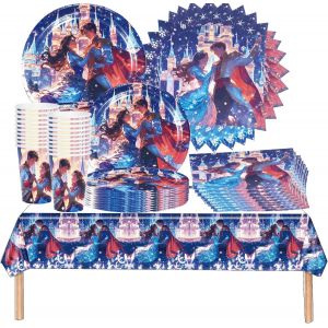 Letnerny-Set De Vaisselle De Fête 61psc Princes Et Princesses, Fête D'anniversaire De Château, Fête D'anniversaire D'enfant, Décorations De Fête, Vaisselle De Saint-Valentin, Vaisselle De Mariage - Neuf
