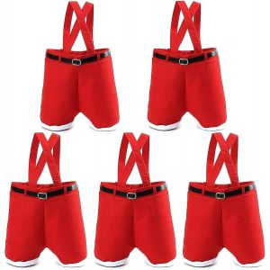 5pcs Décorations De Noël Cadeaux Sacs Sacs De Bonbons Père Noël Pantalon Style Pour Les Enfants Idéal Pour Le Mariage - Neuf