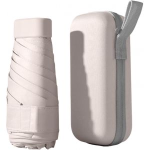 Mini Parapluie Avec &Eacute;tui, Parapluie Pliant Avec 6 Baleines, Mini Parapluie De Poche Umbrella Resistant Vent, Anti Uv Petit Parapluie De Voyage Pour Femme Homme Enfants - Neuf