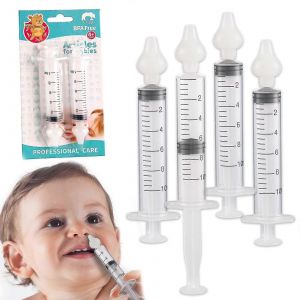 4pcs Seringue Nasale Pour B&eacute;b&eacute;, Silicone B&eacute;b&eacute; Aspirateur Nasal Qucik Seringue Nettoyeur De Nez Outil De Rin&ccedil;age Pour B&eacute;b&eacute; / Nourrisson / Enfant - Neuf