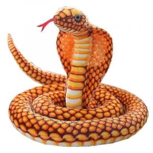 Poup&eacute;e serpent cobra g&eacute;ante en peluche, jouet serpent mamba-jaune - Neuf