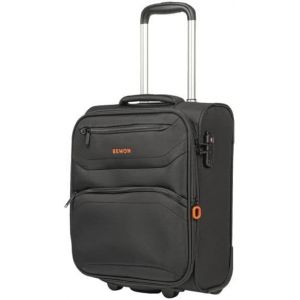 Valise Cabine lowcost Souple en Toile 4 Roues 45cm Menton Noir - Neuf
