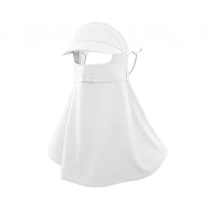 Protection Solaire Pour Le Visage Avec Protection Solaire Upf50 +, Chapeau De Soleil Léger En Soie Glacée, Couverture Complète À 360 Degrés, Cache-Cou-Gris Clair - Neuf