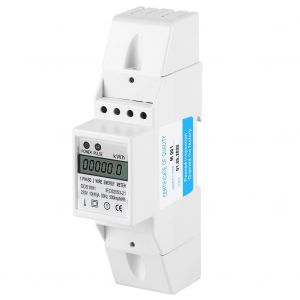 XYONG Compteur d'energie monophase a rail DIN DDS1891, compteur electrique retroeclaire 2P avec couvercle transparent - Neuf