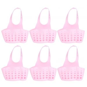 Hjlian Panier De Vidange D'evier Reglable, Support De Rangement Pour Sac Eponge Suspendu Pour Fournitures De Cuisine A Domicile, Rose - Neuf