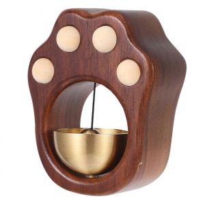 Sonnette magnétique en forme d'ours, carillon éolien, sonnette magnétique pour chambre, sonnette pour entreprise, sonnette d'entrée en bois, noyer noir, café - Neuf