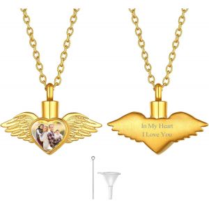 Kal-Collier Urne Fun&eacute;raire Acier Inoxydable, Collier Arbre De Vie/Colonne/Chat/Sablier/Coeur, Pendentif Personnalis&eacute; Collier Urne Cr&eacute;mation Pour Homme Femme - Neuf