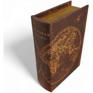 Tianyi-Petite Boîte De Rangement En Papier Marron/Doré Pour Enfants : Rangement De Bijoux Avec Couvercle - Le Livre Comme Rangement De Cachette - Neuf