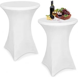 Mevronisshop-Stretch Nappe Housse 80 X 110 Cm, 2 Pièces Housse Mange Debout,Nappe Extensibles En Spandex,Extensible Housse Pour Table Haute Pour Tables De Bar Fêtes D'anniversaire Banquets De Mariage - Neuf