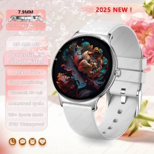 Montre Connect&eacute;e Pour Femmes,Traceur Gps,&Eacute;cran Amoled,Appels Bluetooth,Surveillance De La Sant&eacute;,Pour Huawei Xiaomi,Nouvelle Collection 2025.Silver.Women Watch - Neuf