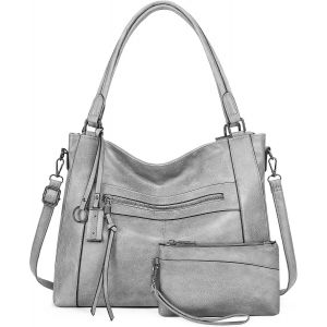 TZF-Sac a Main Grand Cuir PU Sac Hobo Sacs Cabas Femme Sacs Bandouli&egrave;re Fourre Tout Messenger et Portefeuille Ensemble pour Travail Shopping Party Voyage - Neuf