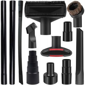 NouvelHorizonstore-12 Pcs Accessoires pour Aspirateur de Kits Accessoires D'aspirateur de 1-1/4 "avec Brosse en Crin de Cheval Baguette D'extension Adaptateur de Suceur plat Fflexible pour Meubles Vo - Neuf